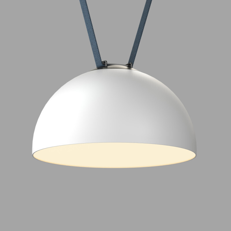 DK5563-WH+BK Cветильник для трека-ремня Belty, серия Flow со светодиодом, D300*H171мм, 48V DC, 28W, RA90, 120°, 3000K, IP20, белый с черным, алюминий