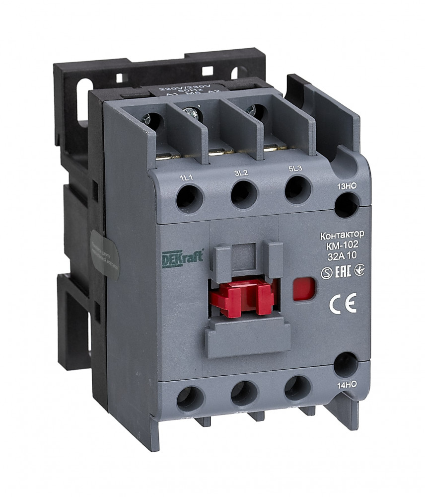 Dekraft Контактор 32А 400В АС3 АС4 1НО КМ-102