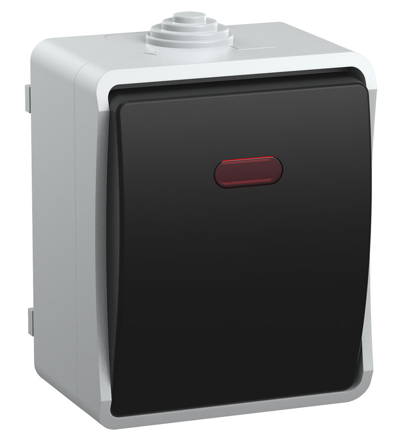 IEK FORS ВС20-1-1-ФСр Выключатель 1кл со свет. индикатором для открытой установки IP54