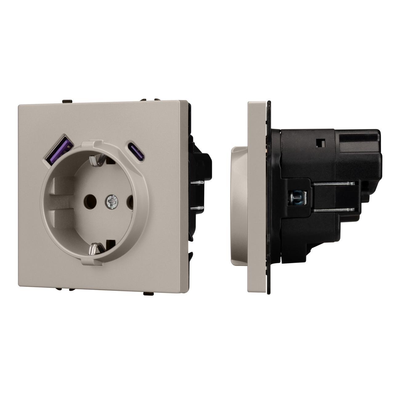 Механизм розетки с USB зарядкой SCT-NOBE-MUAC-SFPL-CA (230V, 16A) Arlight 059444