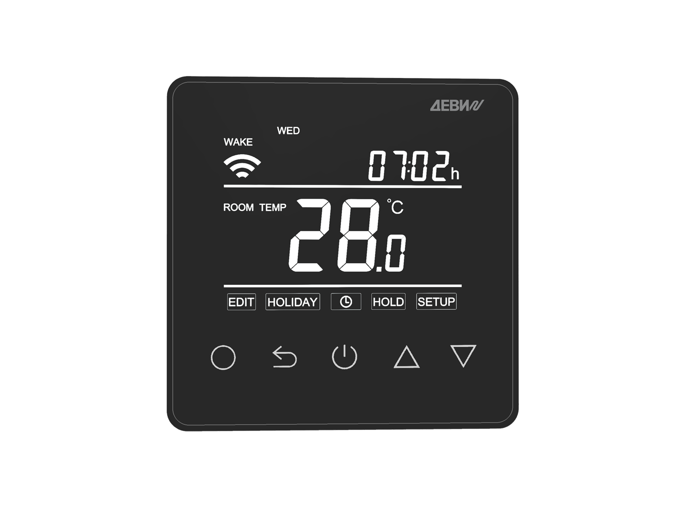Деви Терморегулятор Prime c Wi-Fi, с комбинацией датчиков, черный, 16А