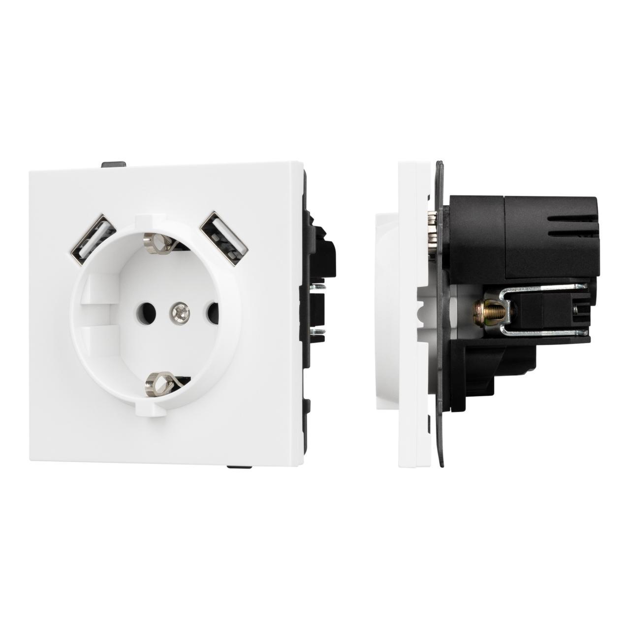 Механизм розетки с USB зарядкой SCT-TENDO-MUAA-PL-WH (230V, 16A) Arlight 054082
