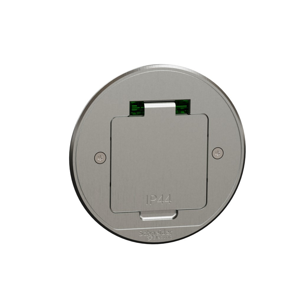 Schneider Electric US+ Люк круглый размер XS с 1 розеткой (2К+З ) металлический IP44