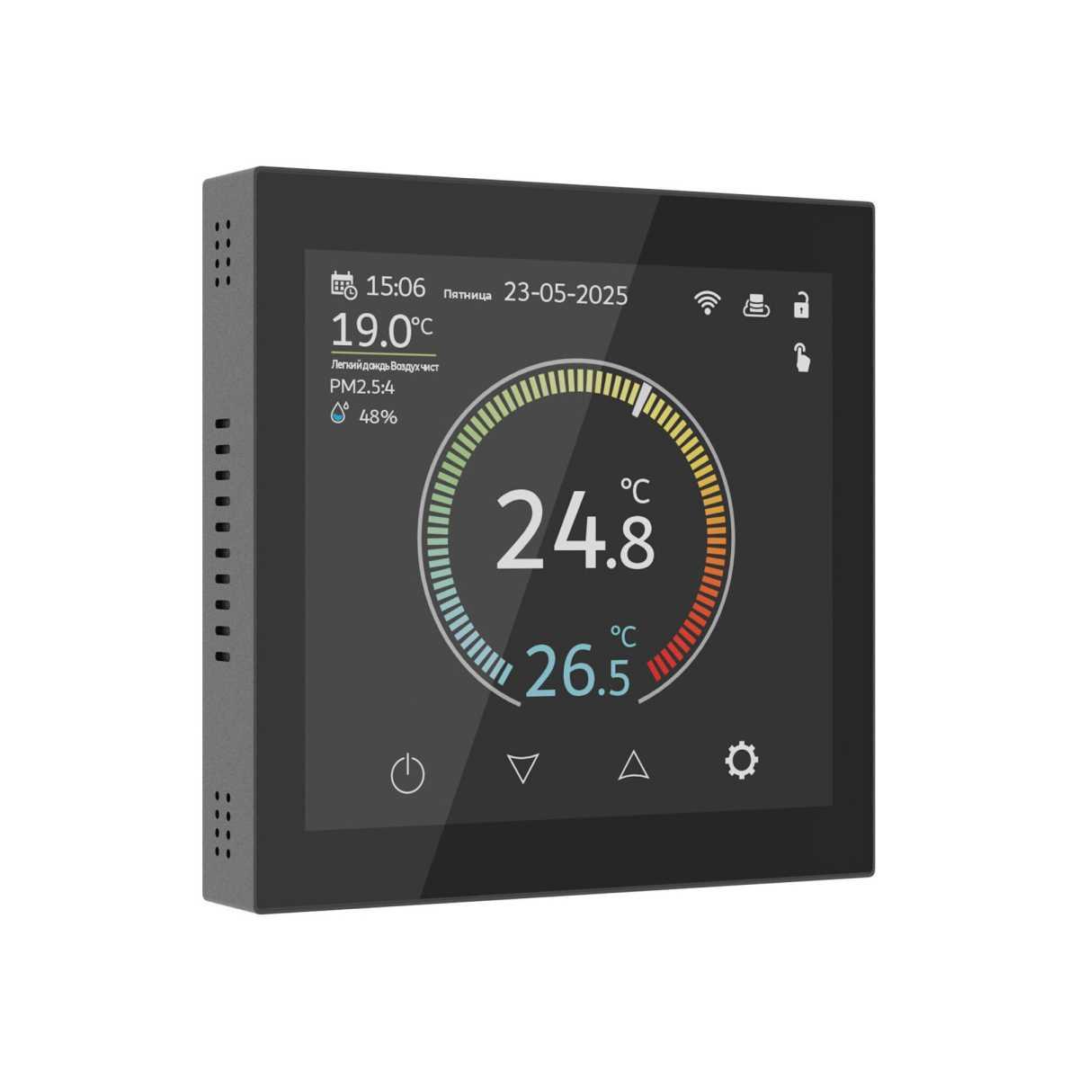 Сенсорный терморегулятор для теплого пола с LCD дисплеем Werkel (Умный дом) черный W1851108 4690389217395