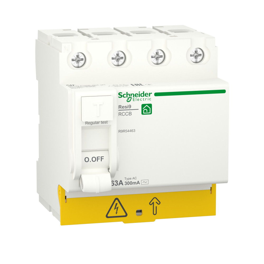 Schneider Electric RESI9 Выключатель дифференциального тока (УЗО) 63А 4P 300мА тип AC