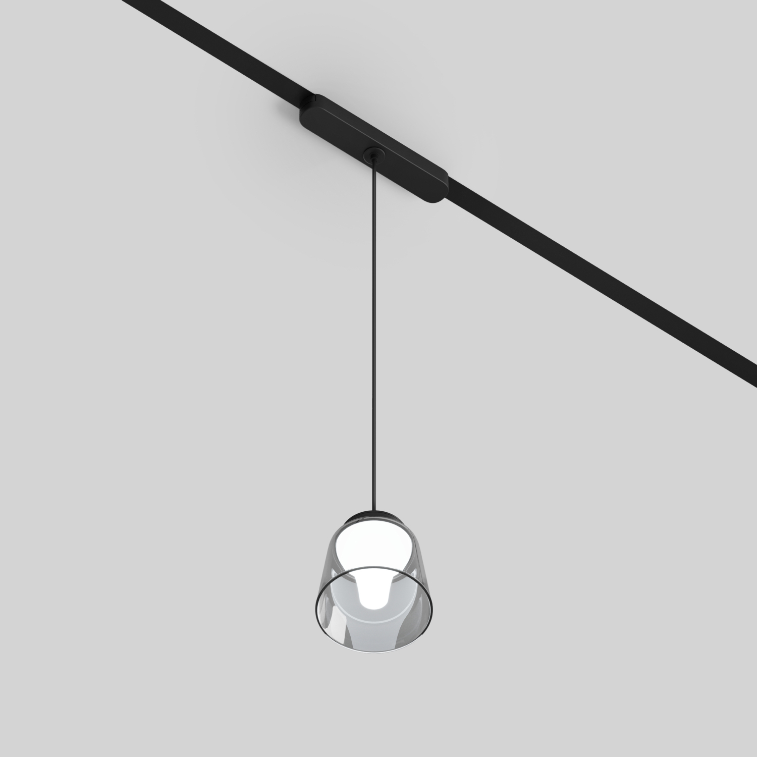 DK5377-BK Светильник для трека Air, серия Hang 2700-6500 со светодиодом, ?90*86mm, 48V DC, 4W, RA?95, 120°, 2700-6500K, IP20, черный, алюминий, стекло, акрил