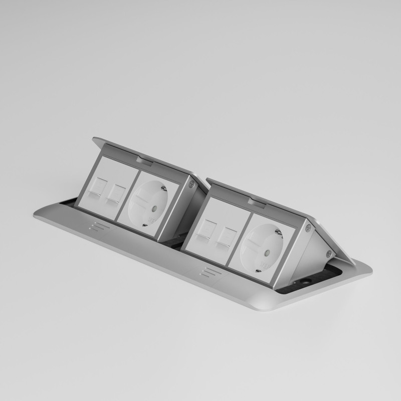 Лючки для розеток Werkel W8078065 серебряный