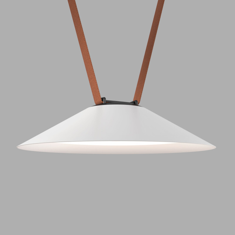DK5664-WH+BK Cветильник для трека-ремня Belty Smart, серия Flow, со светодиодом, D300*H71мм, 48V DC, 20W, RA90, 120°, 2700-6500K, IP20, белый с черным, алюминий