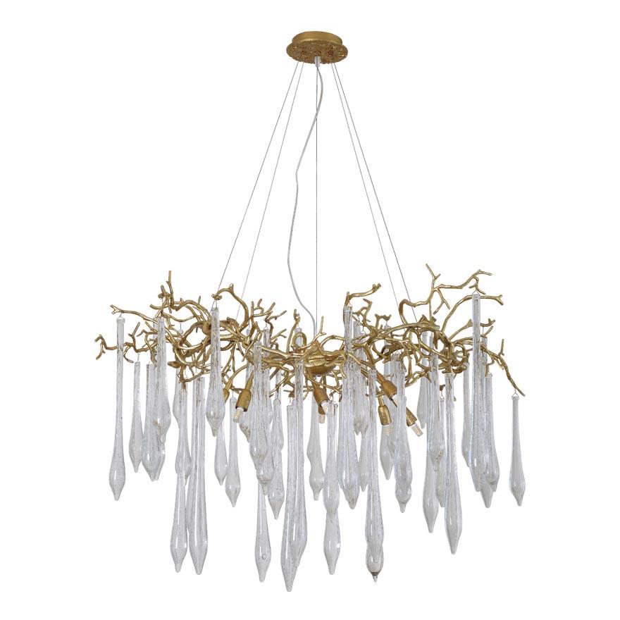 Каскадная люстра Crystal Lux REINA SP8 D1000 GOLD PEARL
