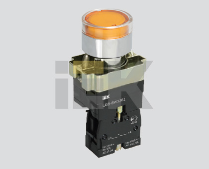 IEK LAY5 Кнопка управления LAY5-BW3561 с подсветкой желтый 1з