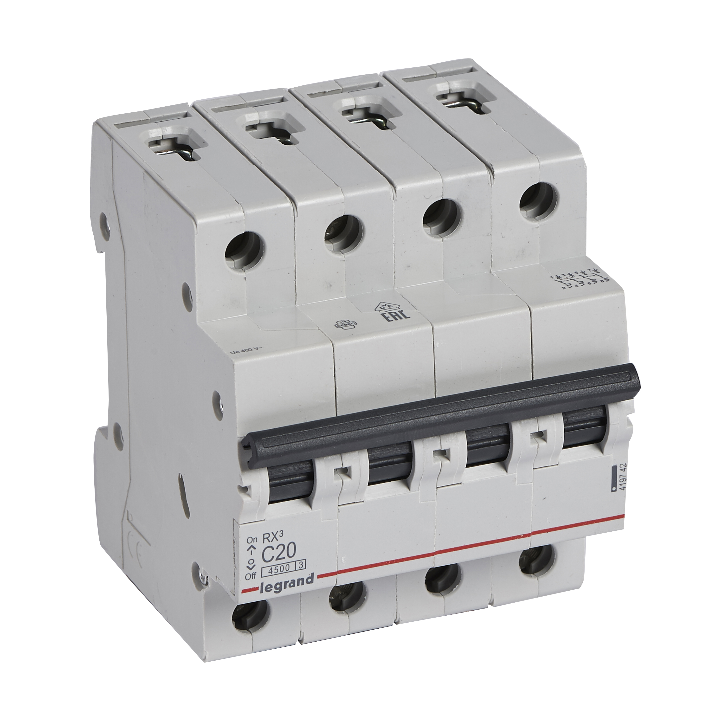 Legrand RX3 Автоматический выключатель 4P 20А (C) 4,5kA