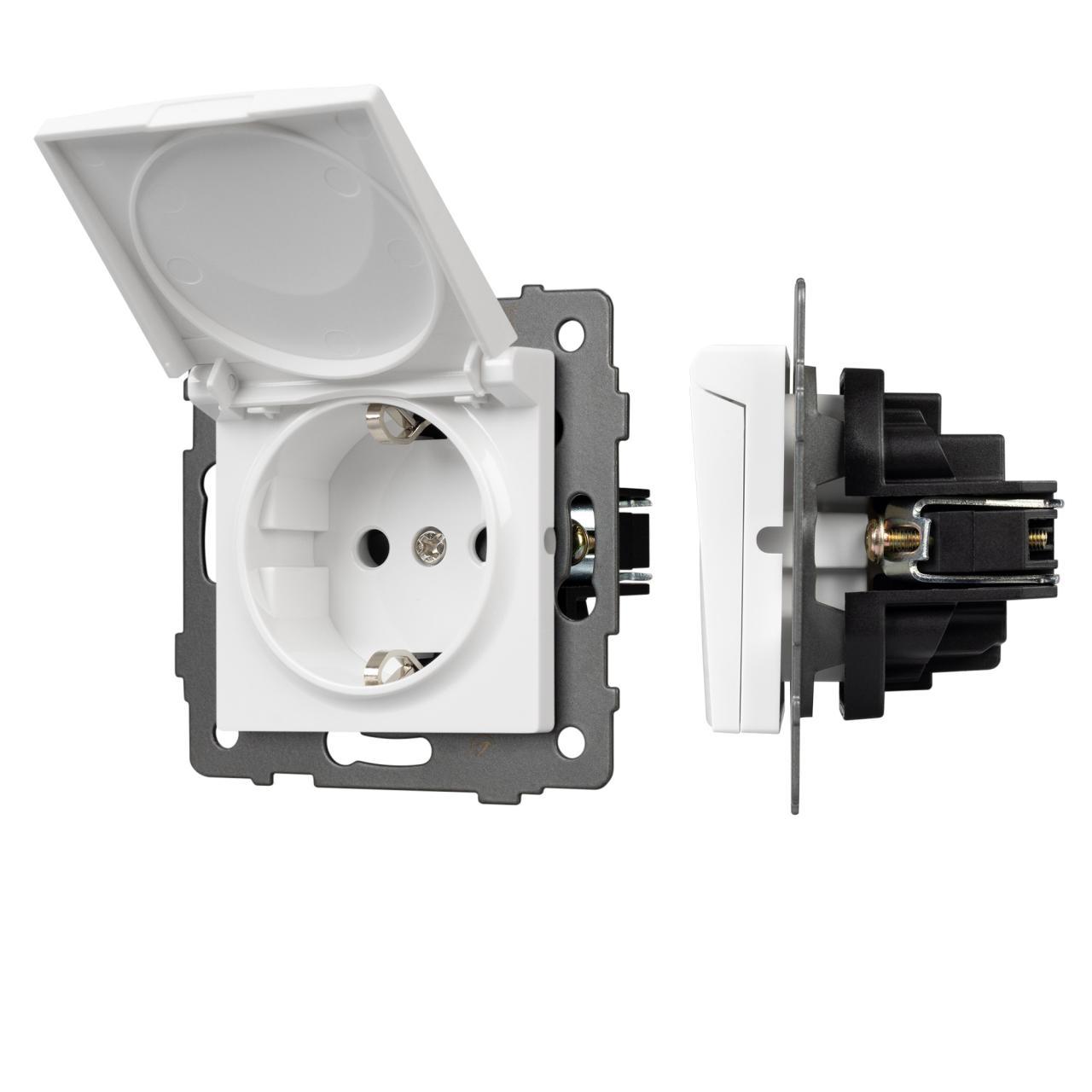 Механизм розетки влагозащищённый SCT-MCP-PL-WH-V (250V, 16A) Arlight 049833