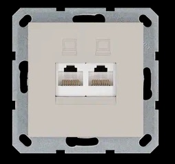 Jasmart Интернет-розетка RJ45 двойная с накладкой, цвет Тауп