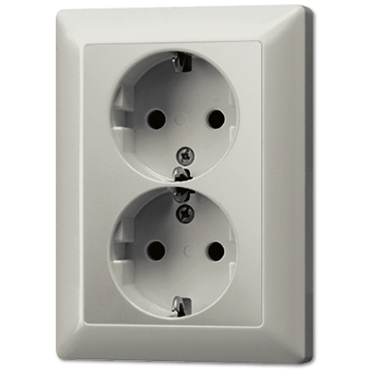 JUNG Штепсельная розетка SCHUKO 16A 250V~ сдвоенная благородная сталь