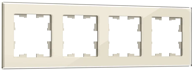 IEK BRITE DECOR Ванильный глянец стекло Рамка 4-м РУ-4-2-БрВа