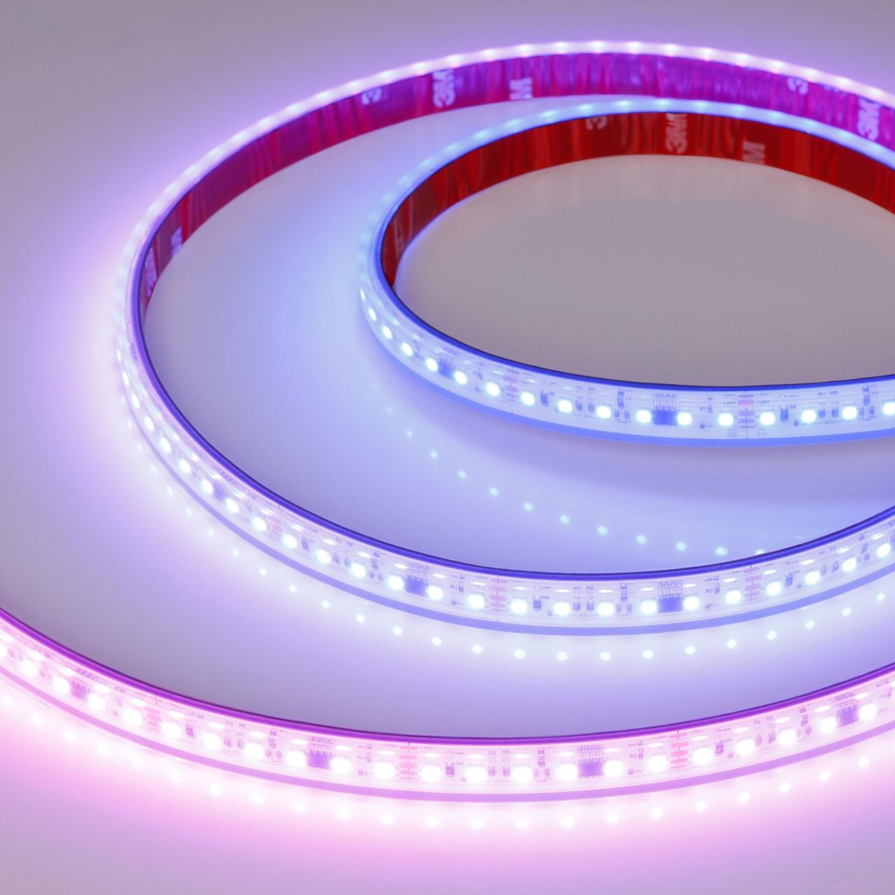 Светодиодная лента герметичная SPI-PS-A120-12mm 24V RGB-PX6-BPT (23 W/m, IP67, 2835, 5m) Arlight 049452