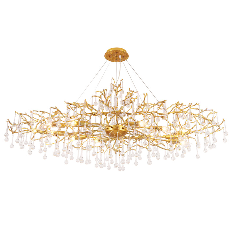 Подвесная люстра Crystal Lux REINA V2 SP12 L1500 GOLD PEARL