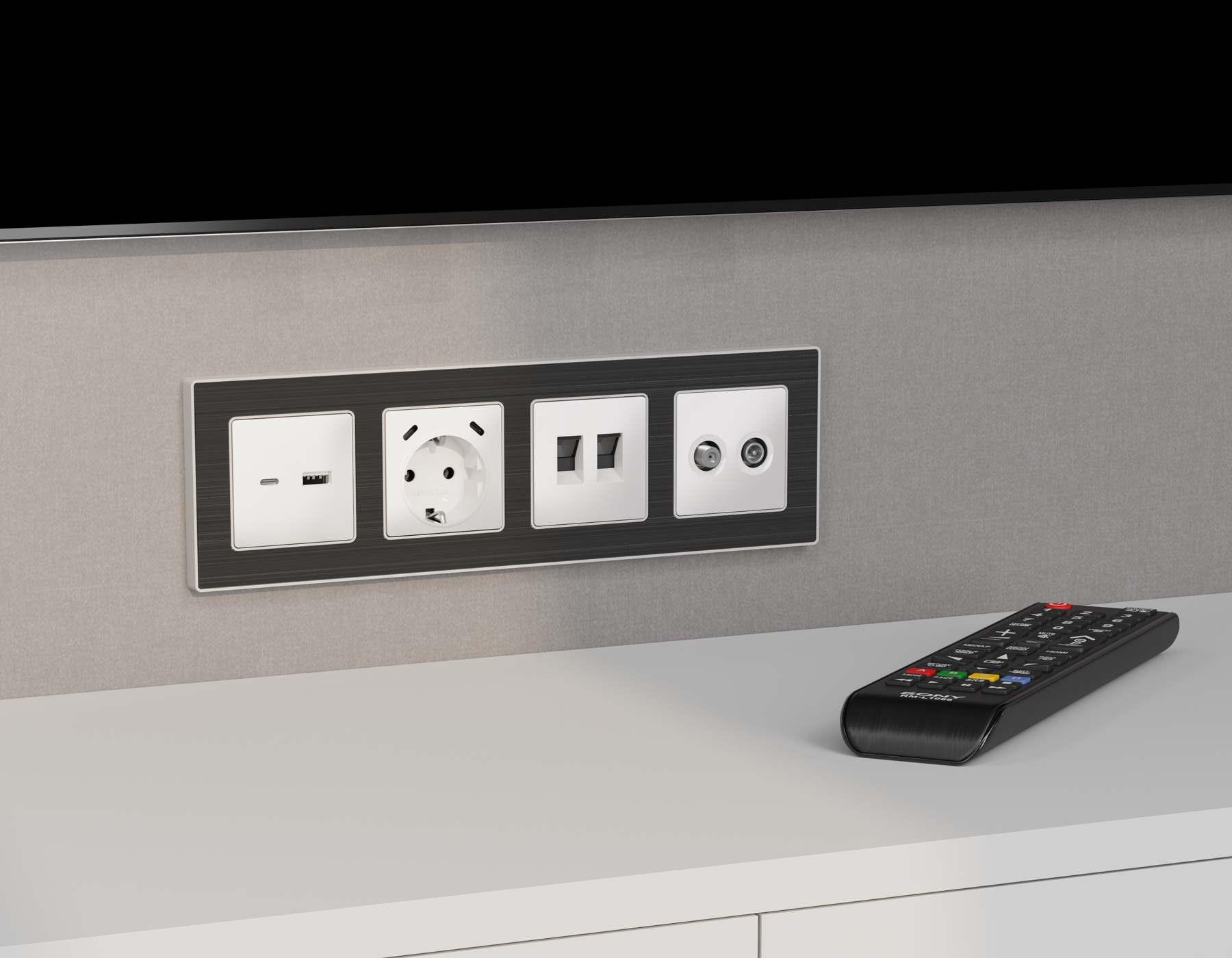 MA133310 Комплект механизма розетки TV оконечной + SAT 5-862MHz 3.5dB/950-2150MHz 3.5dB ALFA Белый матовый QUANT (AP1333, VM217)