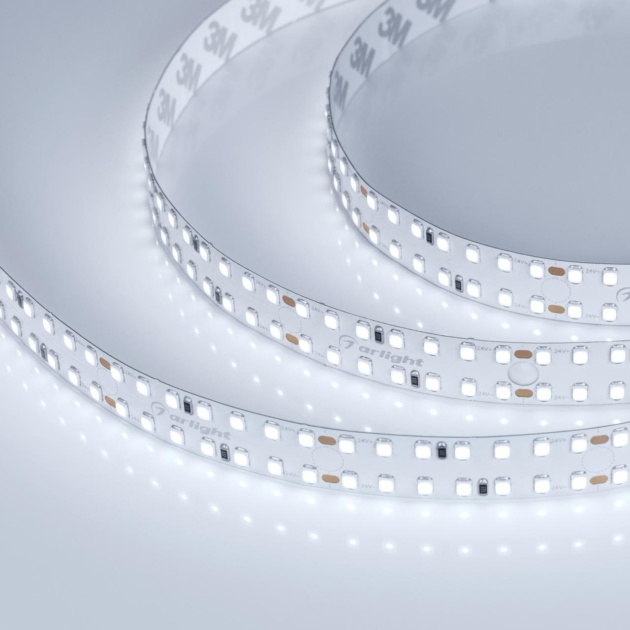 Светодиодная лента Arlight20W/m 280LED/m 2835SMD холодный белый 2,5M S2-A280-15mm 24V White6000 023399(2)