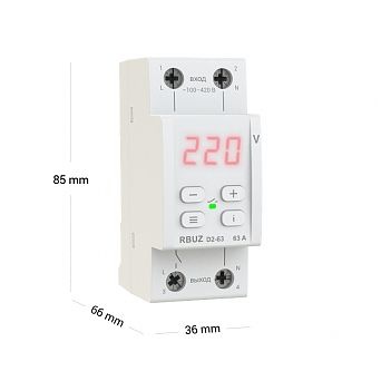Welrok D2-63 red реле напряжения 63 А (max 80 A) 13 900 ВА