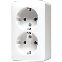 JUNG Белая Розетка штепсельная Schuko для накладного монтажа 16A 250V