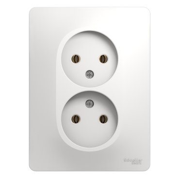 Systeme Electric Glossa Бел Розетка 2-я б/з (в сборе с рамкой)