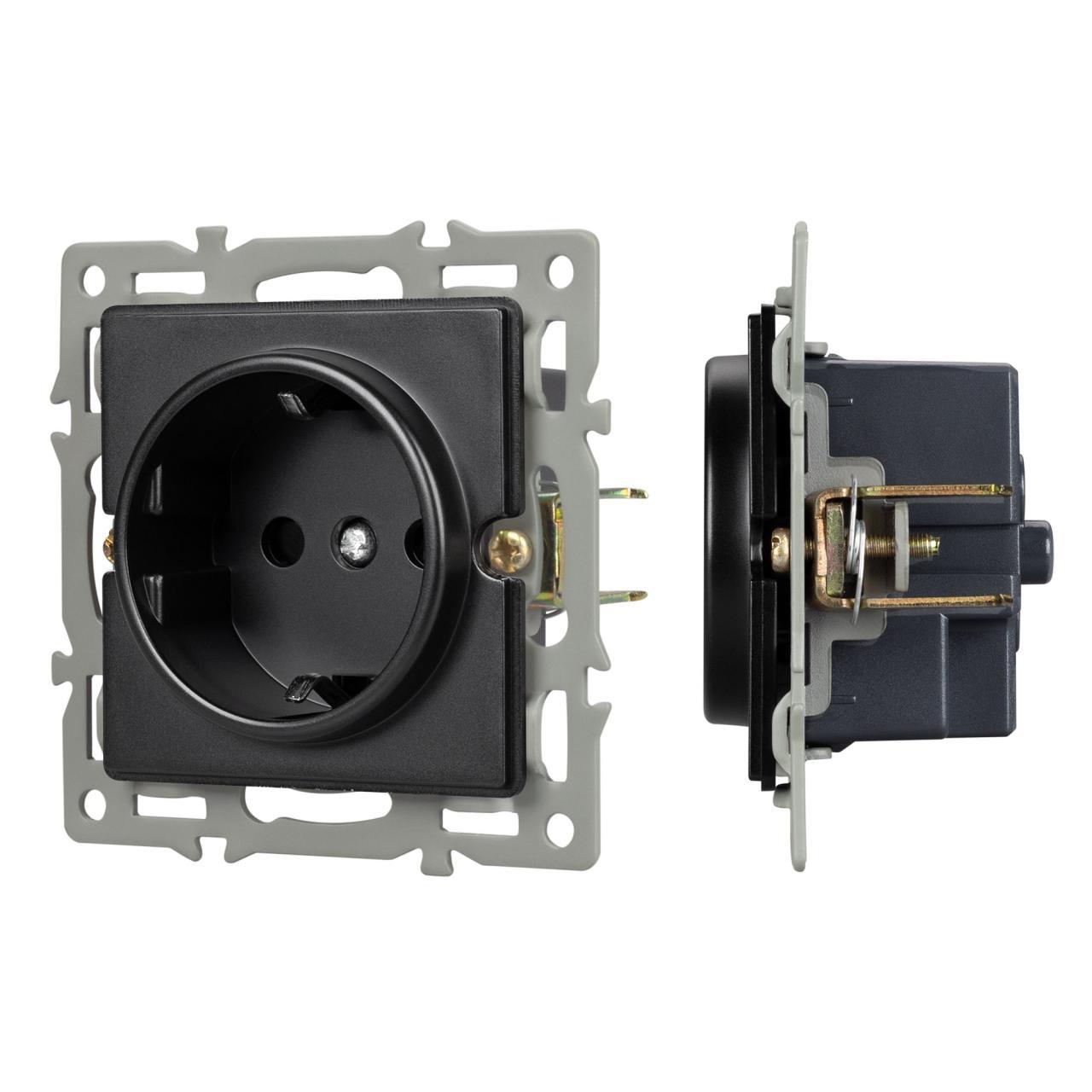 Механизм электрической розетки SCT-GP-MEU-PL-BK (250V, 16A) Arlight 043740