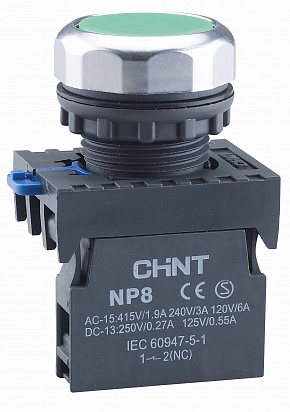 CHINT Кнопка управления NP2-EA31 без подсветки зеленая 1НО IP40