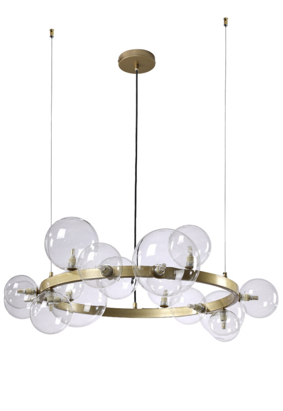 Подвесная люстра Crystal Lux AGATA SP15 V2 GOLD/TRANSPARENTE