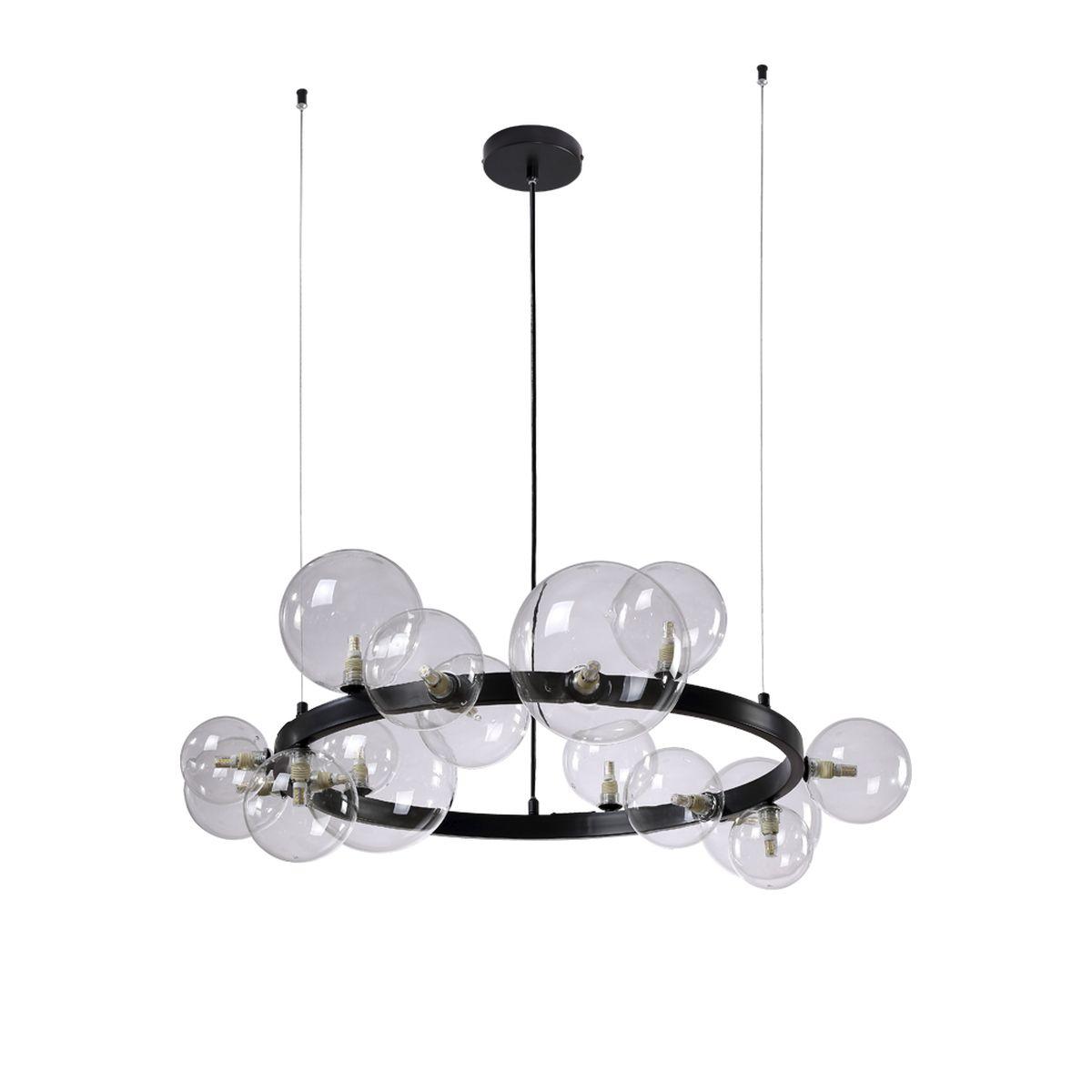 Подвесная люстра Crystal Lux Agata SP15 V2 Black/Transparente