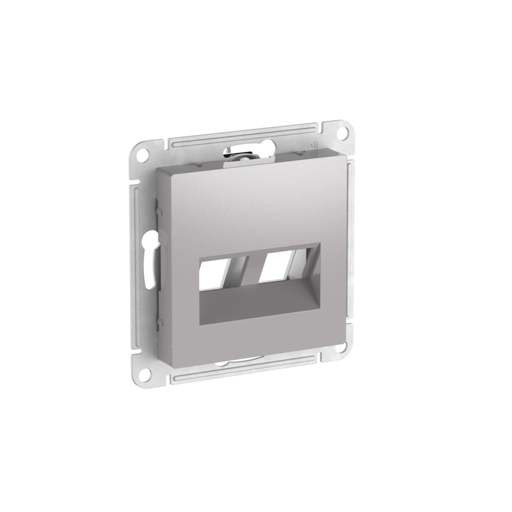 Systeme Electric AtlasDesign Алюминий Накладка двойная для информационных функций типа Keystone