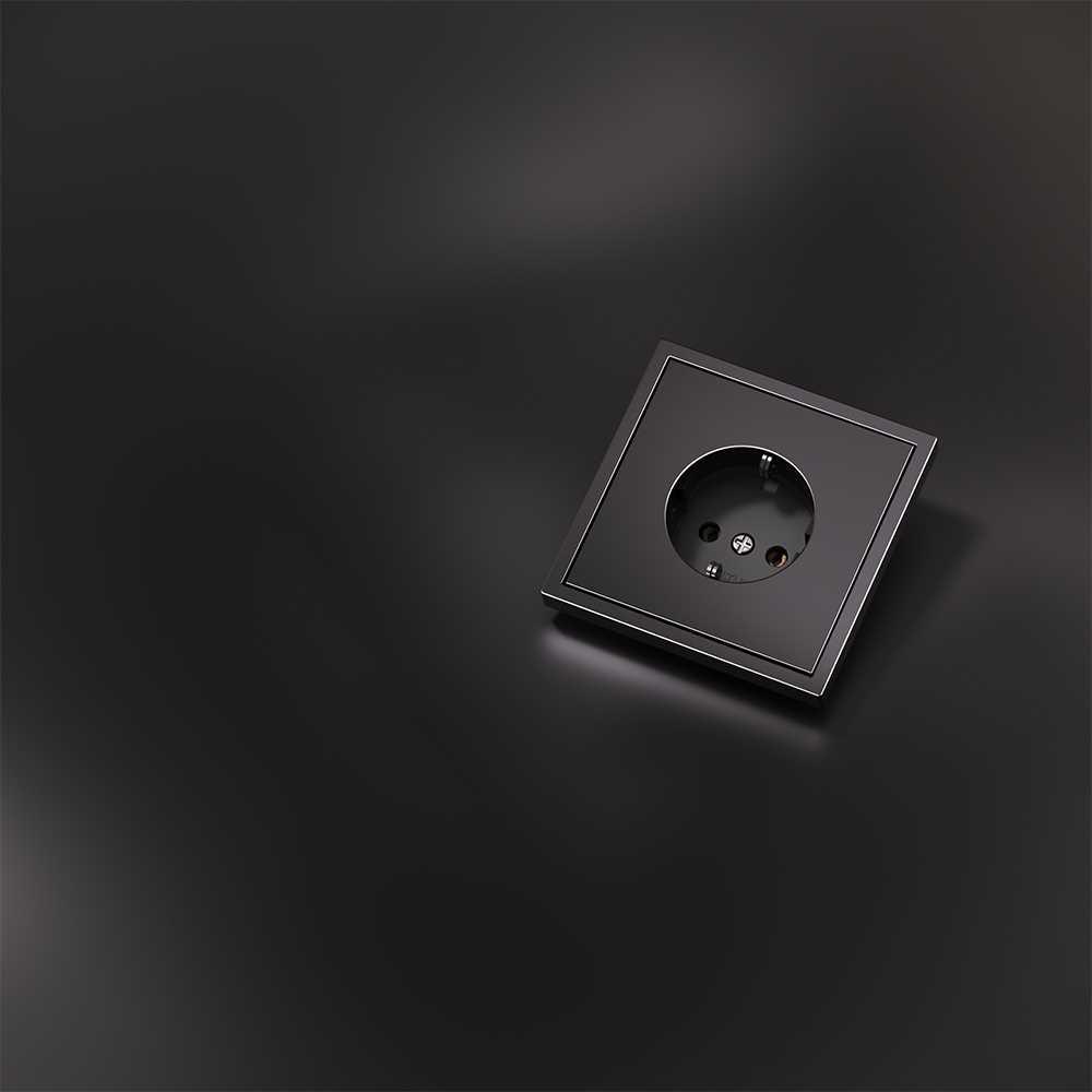 Накладка для розетки с заземлением, S70 Metal (антрацит) Voltum VLSM000612