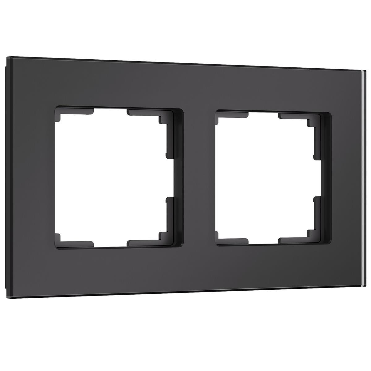 Рамка Werkel Senso на 2 поста черный, стекло soft-touch W0023108 4690389200373