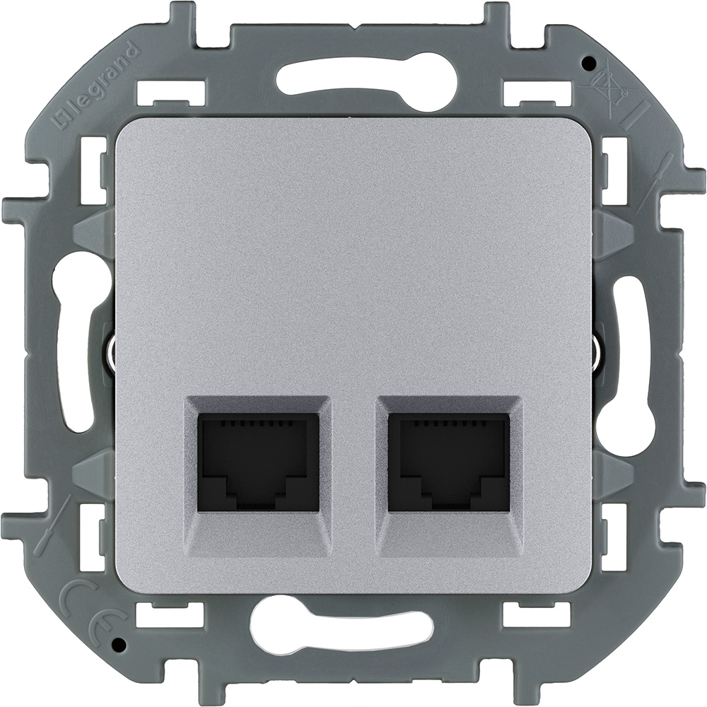 Legrand INSPIRIA Алюминий Двойная розетка RJ 45 - категория 6 - UTP