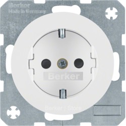 Berker R.1 Полярно-белый Розетка с/з с защитными шторками