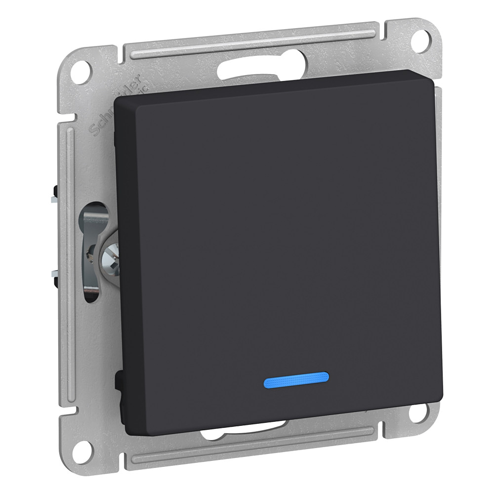 Systeme Electric AtlasDesign Карбон Выключатель 1-клавишный с подсветкой, сх.1а, 10АХ, механизм