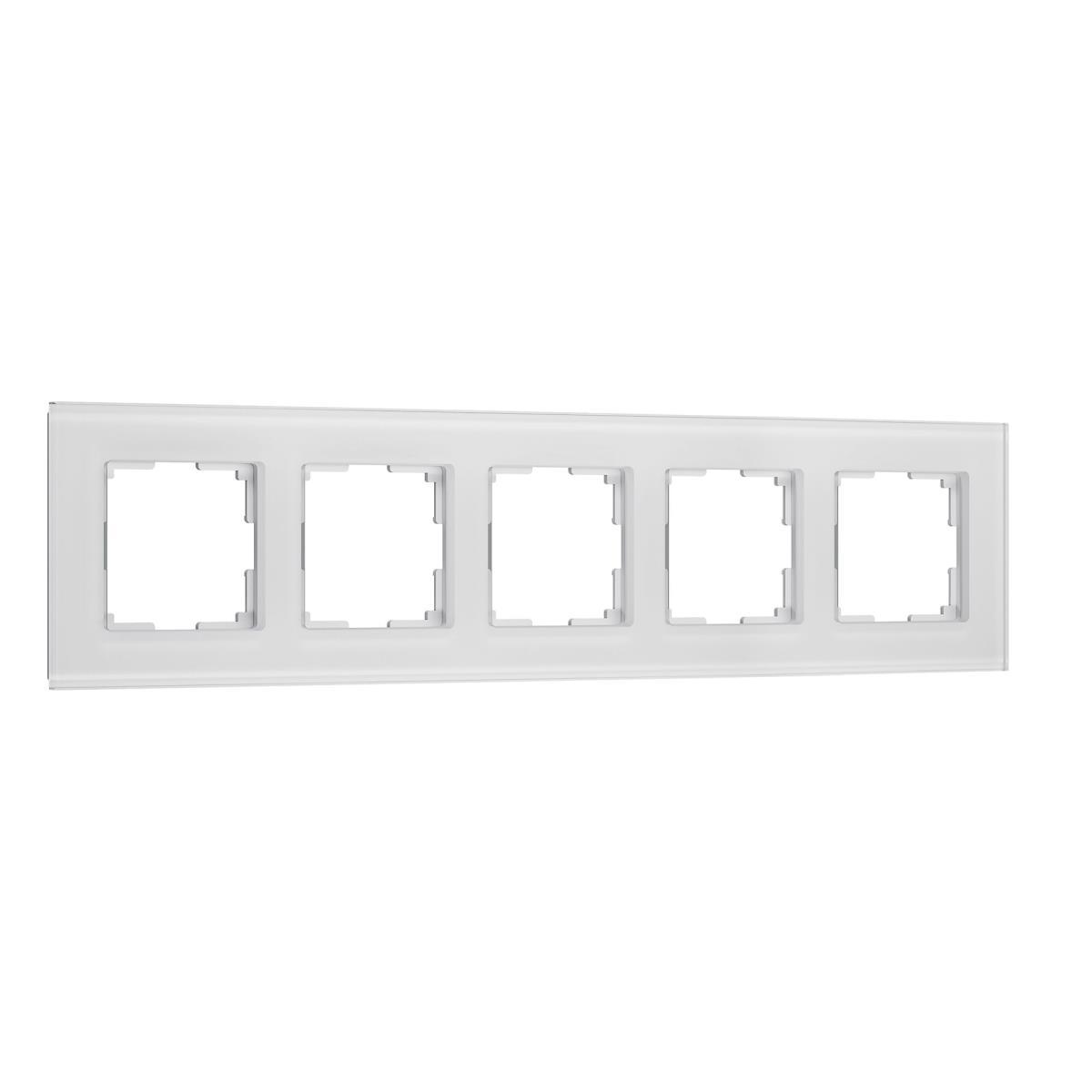 Рамка Werkel Senso на 5 постов белый стекло soft-touch W0053101 4690389214271