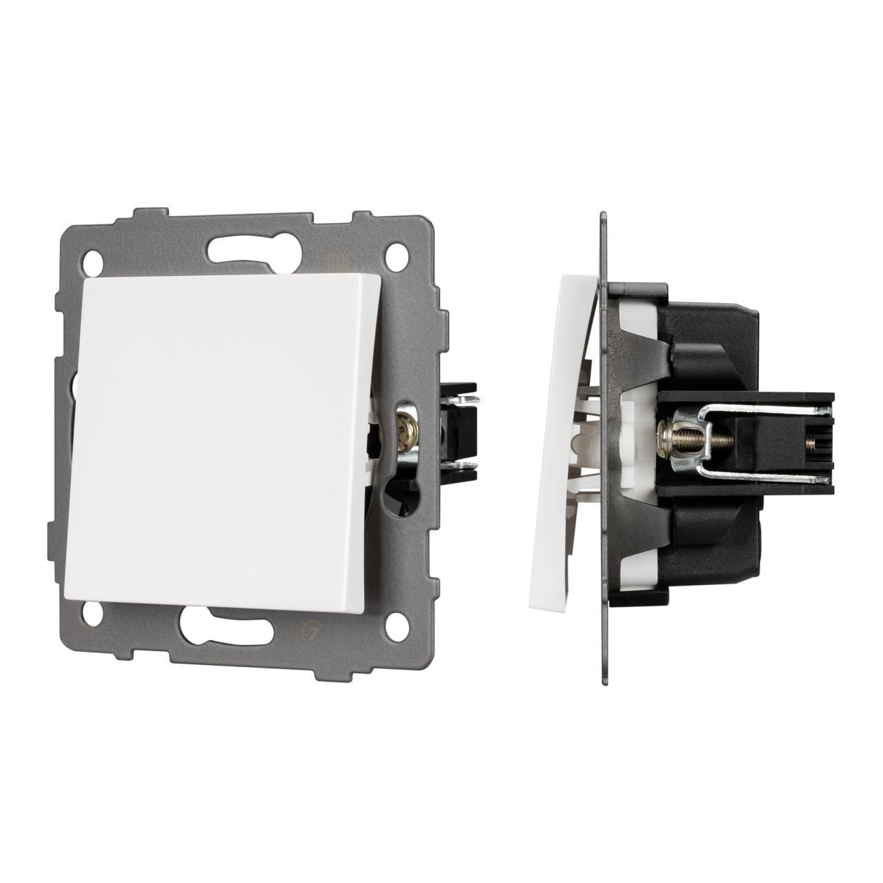 Механизм выключателя одноклавишный непроходной SWT-MK01-PL-WH-V (250V, 10A) Arlight 049867