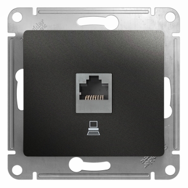 Systeme Electric Glossa Антрацит Розетка компьютерная RJ45 кат.5E
