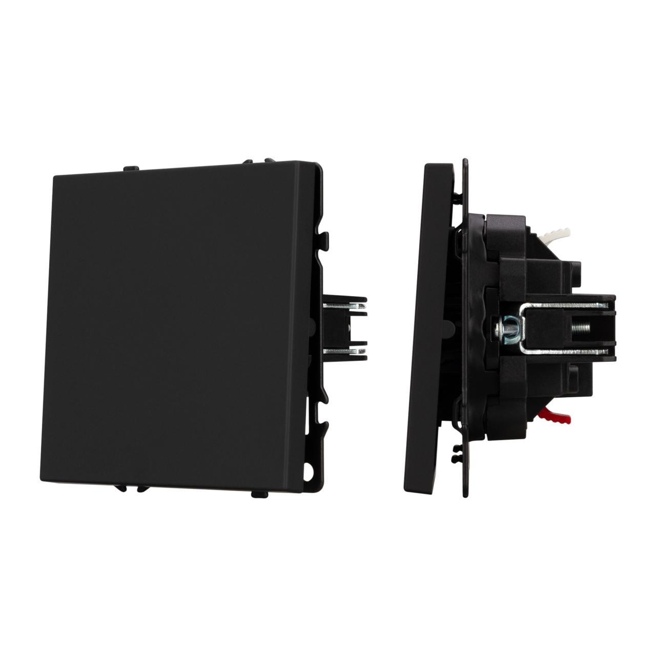 Механизм выключателя одноклавишный проходной SWT-NOBE-MKP1-SFPL-BK (230V, 10A) Arlight 054246