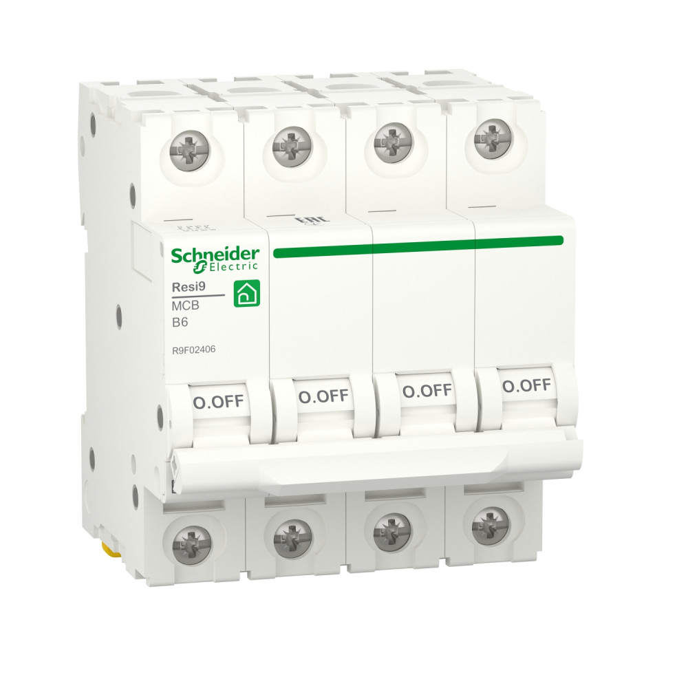 Schneider Electric RESI9 Автоматический выключатель (АВ) B 6А 4P 6000A