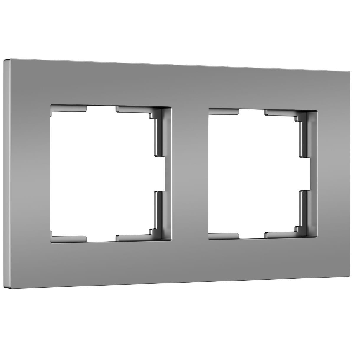 Рамка Werkel Slab на 2 поста серебро софт W0022965 4690389193415