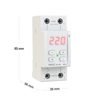 Welrok D2-40 red реле напряжения 40 А (max 50 A) 8 800 ВА, 3х клеммные