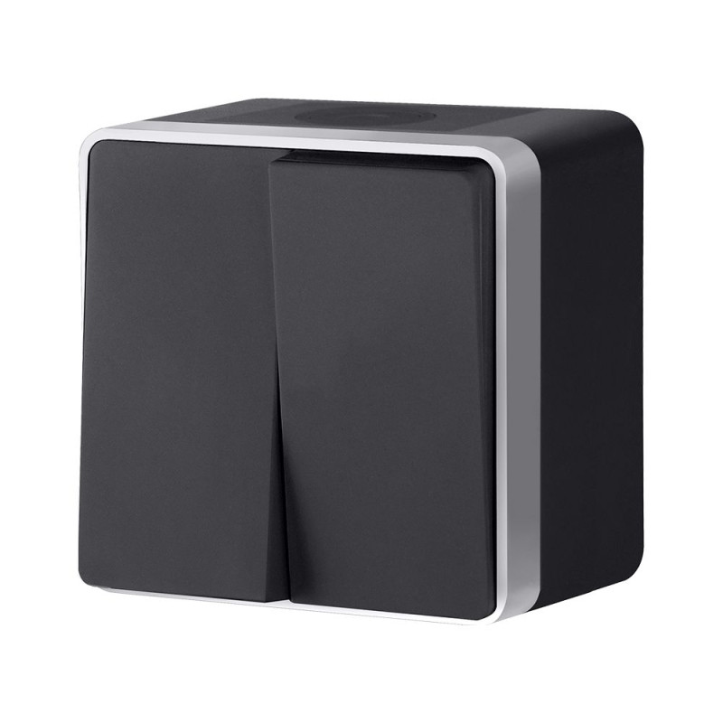 Выключатель Werkel W5020234 черный с серебром