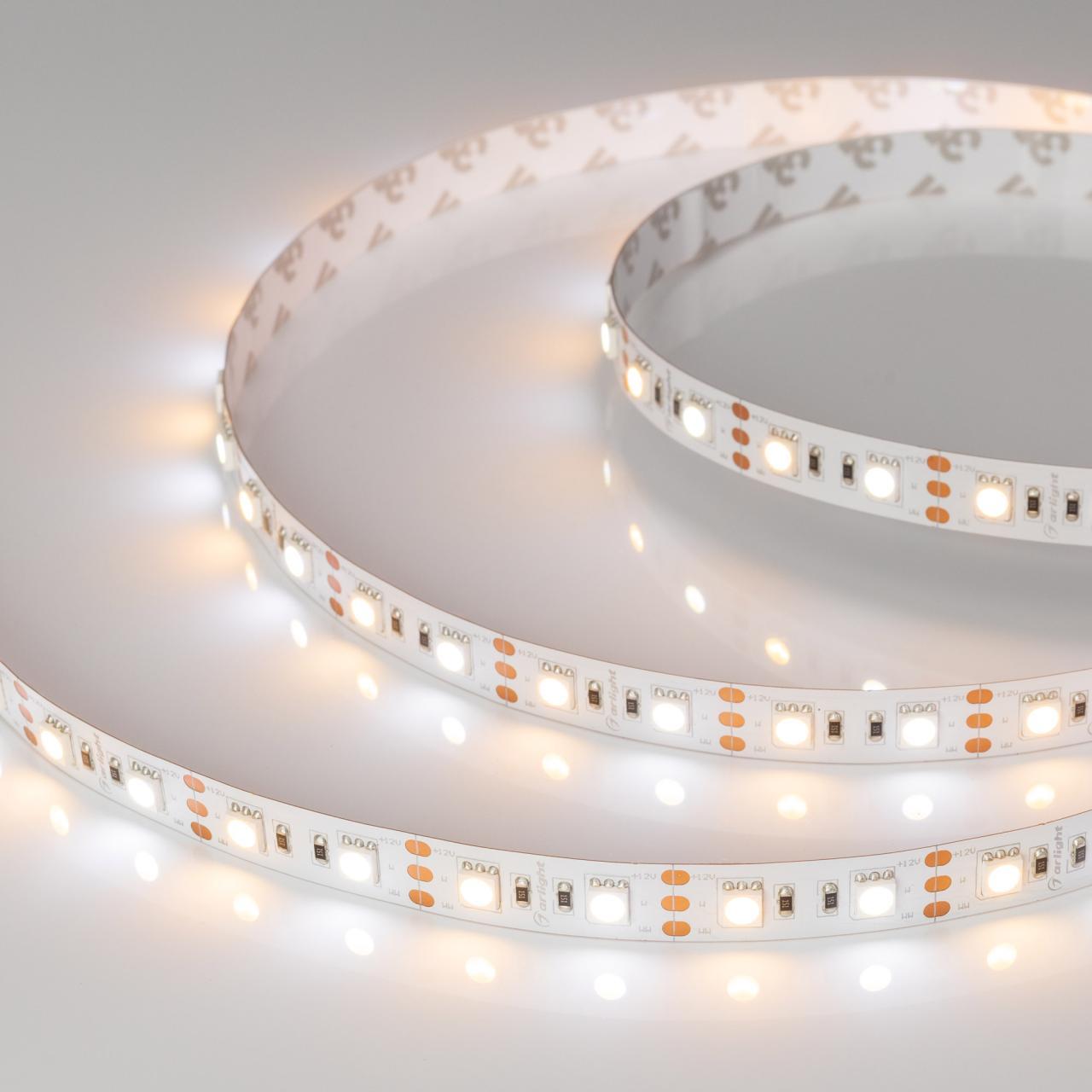Светодиодная лента Arlight 14,4W/m 60LED/m 5060SMD теплый/холодный белый 5M RT-B60-12mm 12V White-MIX 011093(2)