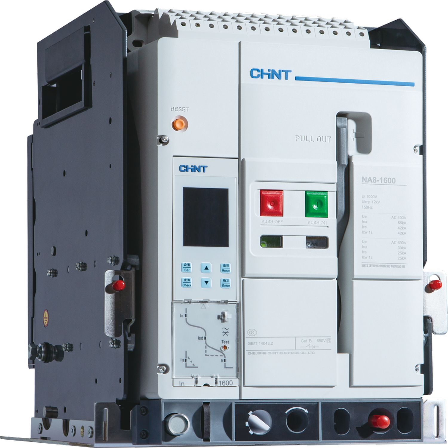 CHINT Воздушный авт. выкл. NA8-1600N-800H/4P выкат.,800А, 55кА, тип H, AC230В (R)