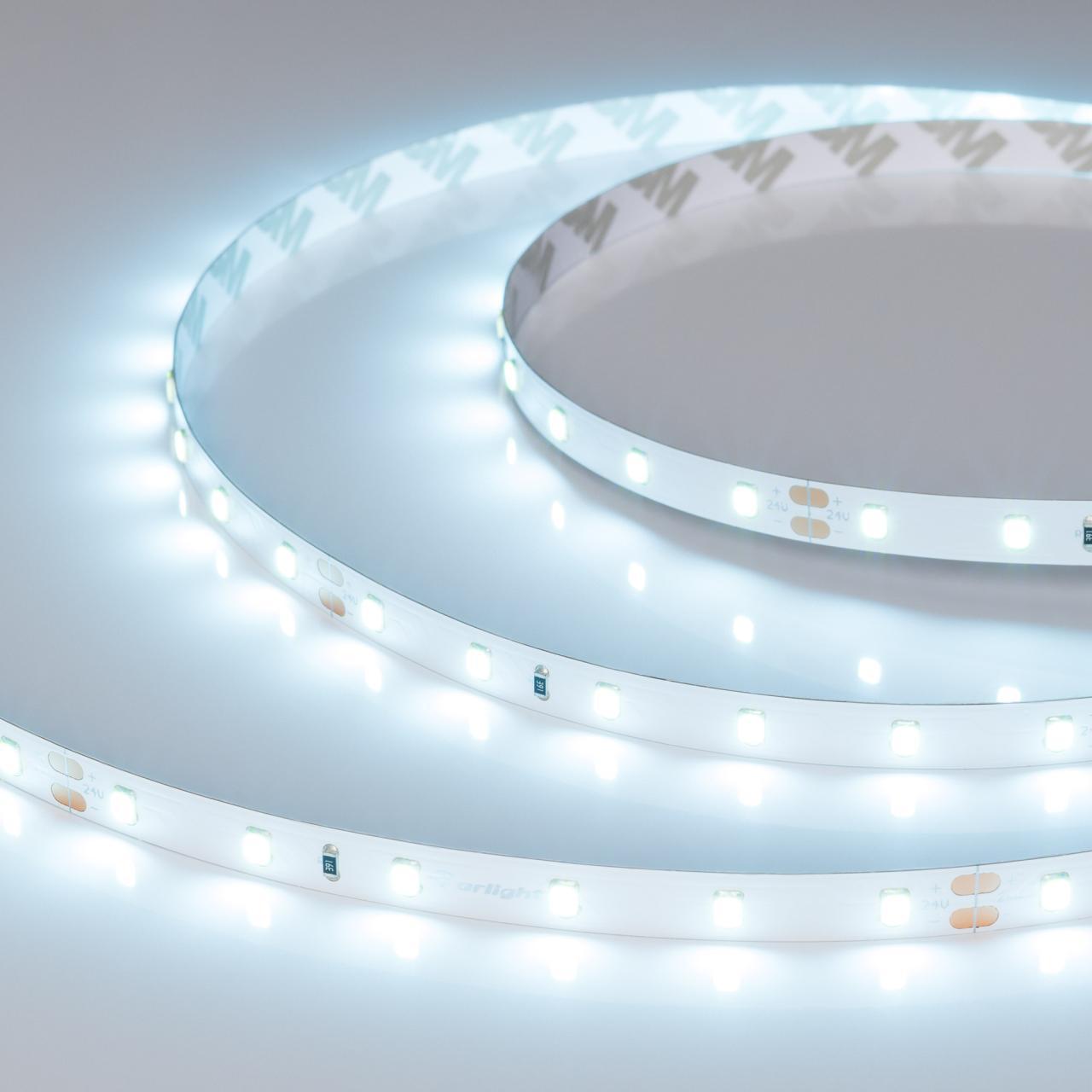 Светодиодная лента RT-A60-8mm 24V Ice Blue (4.8 W/m, IP20, 5m) Arlight 055376