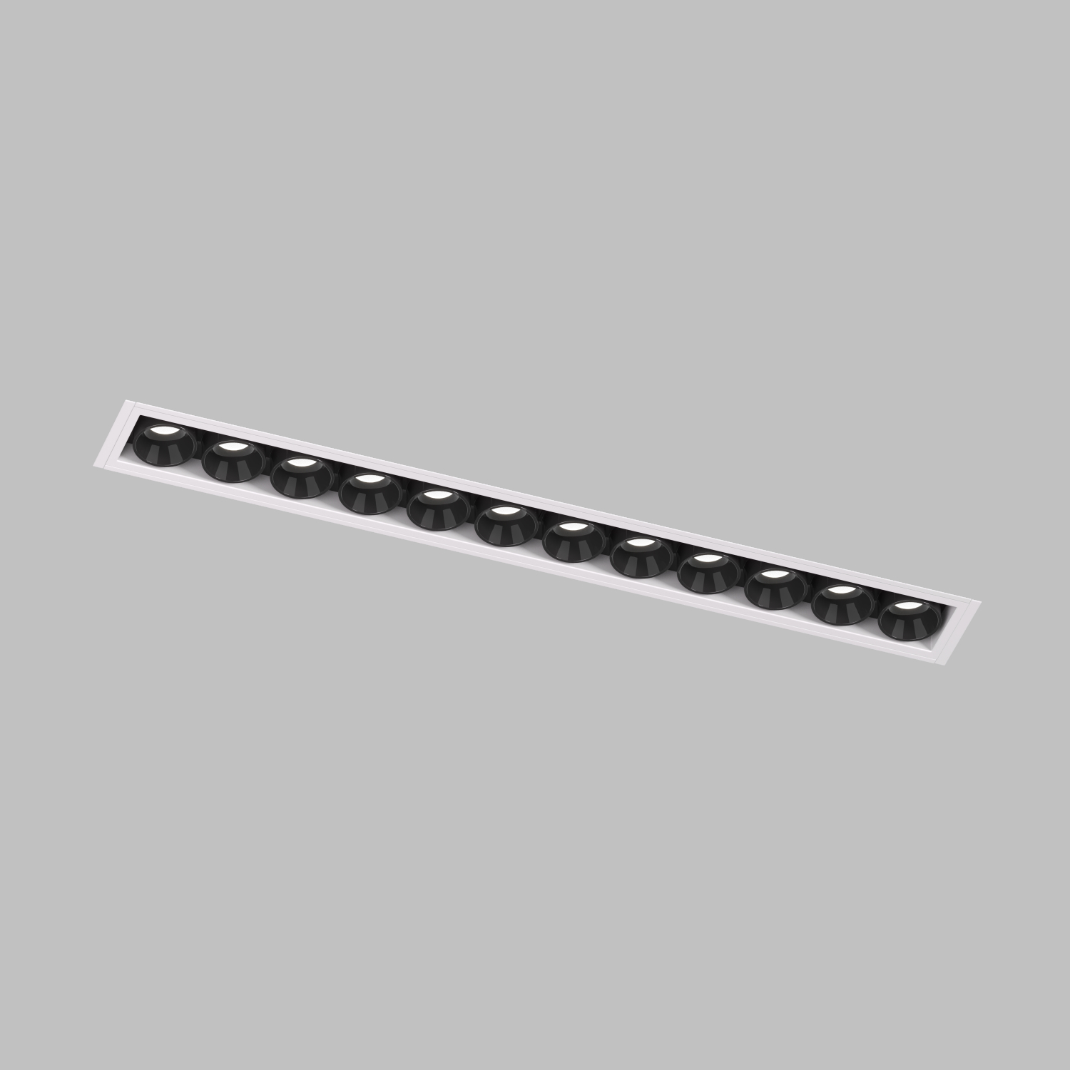 DK2532-WB Встраиваемый светильник SPACE со светодиодом под шпатлевку L240mm 220V 20W 38° 4000К IP20 белый/черный алюминий