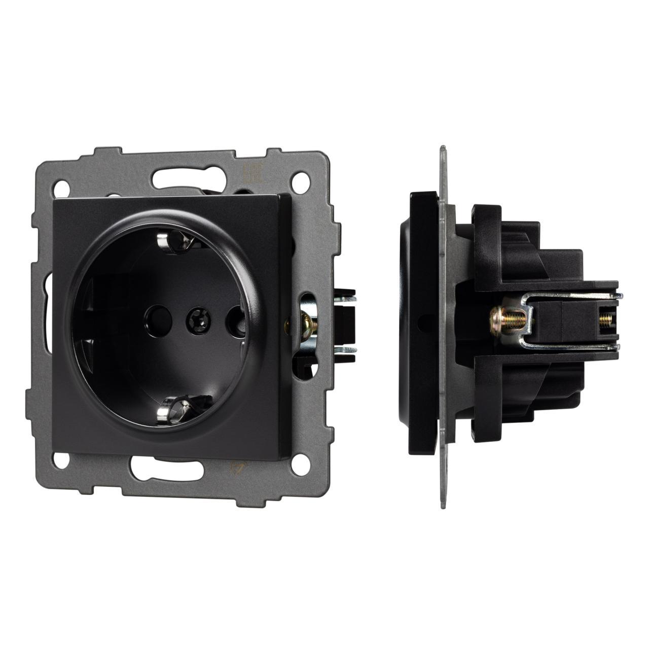 Механизм электрической розетки SCT-MEU1-PL-BK-V (250V, 16A) Arlight 049815