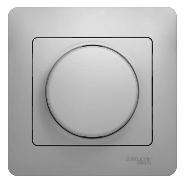 Systeme Electric Glossa Алюминий Светорегулятор (диммер) поворотный, 300Вт (в сборе с рамкой)